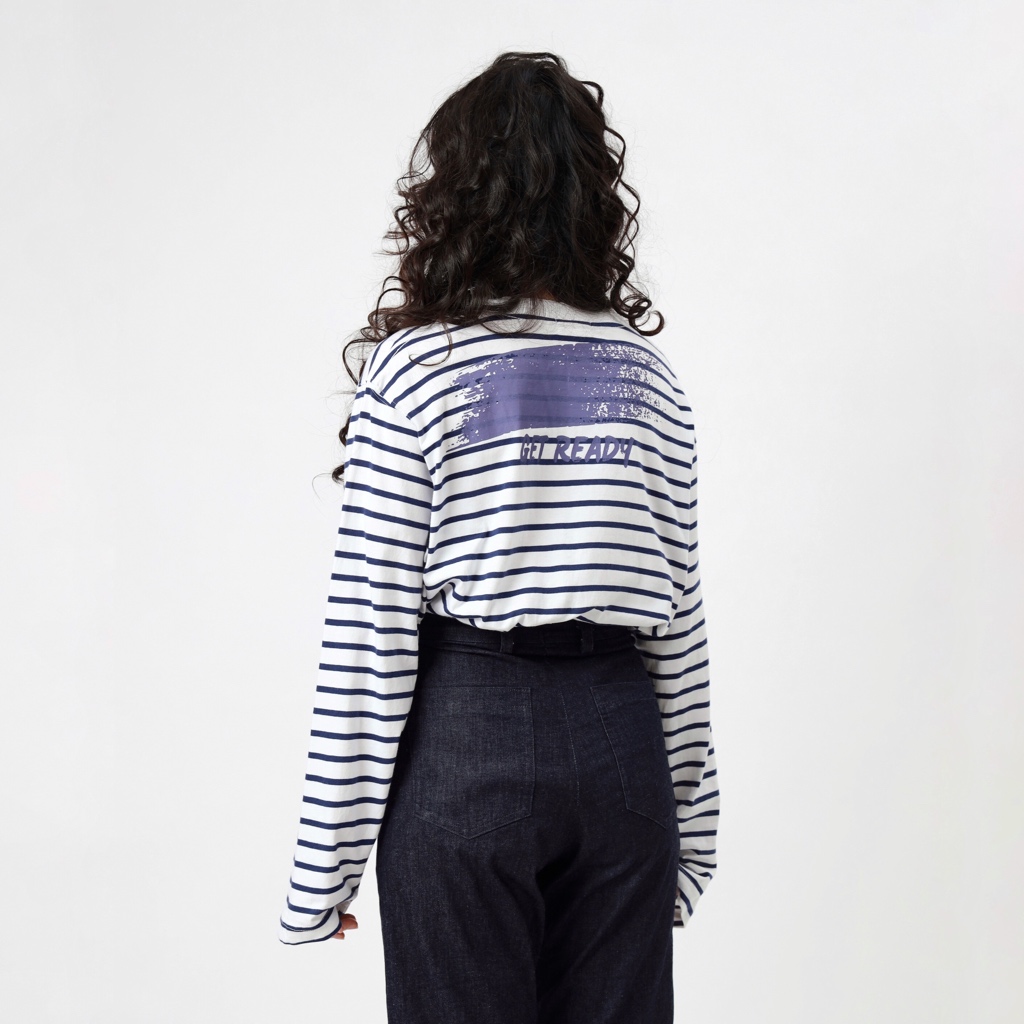 Get Ready long sleeves Purple print | MEMS Áo thun cotton nam nữ tay dài cổ tròn in thông điệp