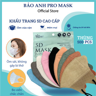  Khẩu trang 5D Bảo Anh Promask 3 Lớp kháng khuẩn, Khẩu trang chống tia UV cao cấp