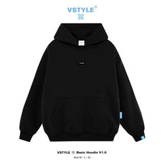 (FULL BOX) Áo Hoodie Chui Basic Logo Cao Su Vstyle Unisex Local Brand - Đen