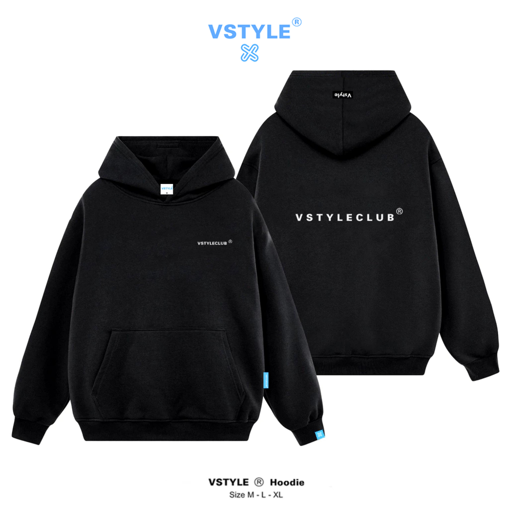 FULL BOX Áo Hoodie Chui Basic Vstyleclub Vstyle Unisex Local Brand - Đen