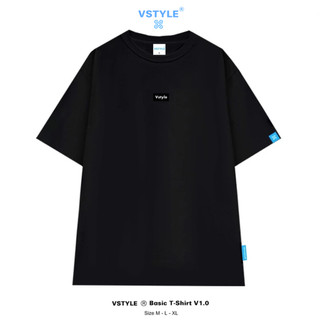 (FULL BOX) Áo Thun Basic Logo Vstyle Unisex Local Brand V001D - Đen