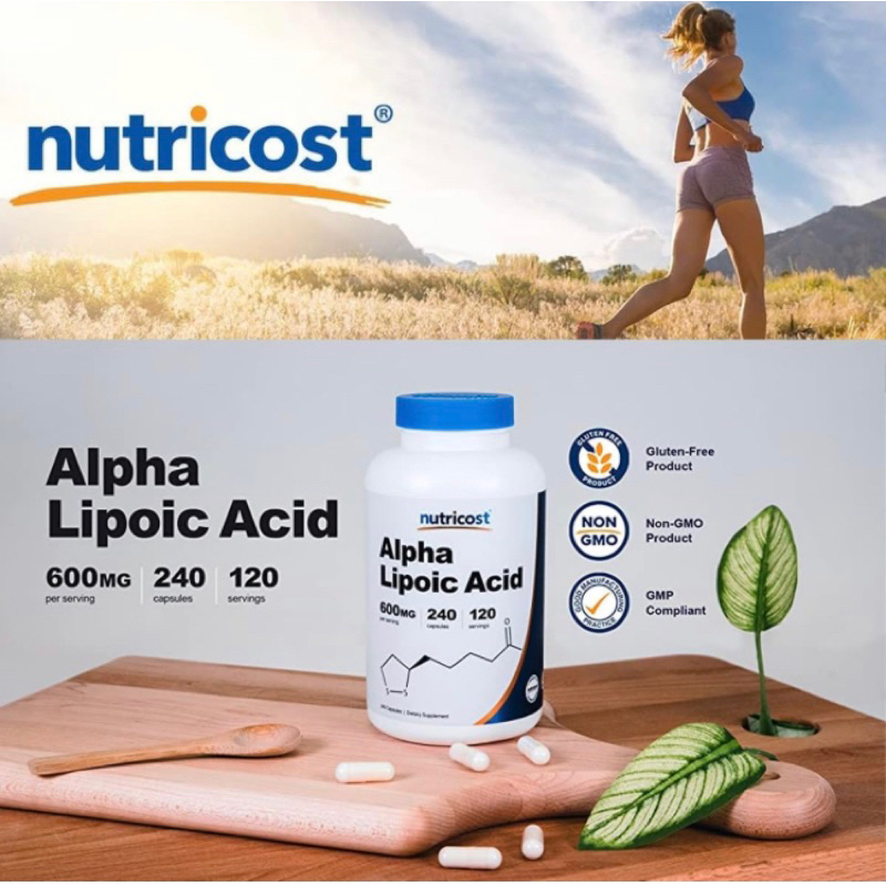 Viên chống lão hoá, đẹp da Nutricost Alpha Lipoic Acid 600mg 240v USA