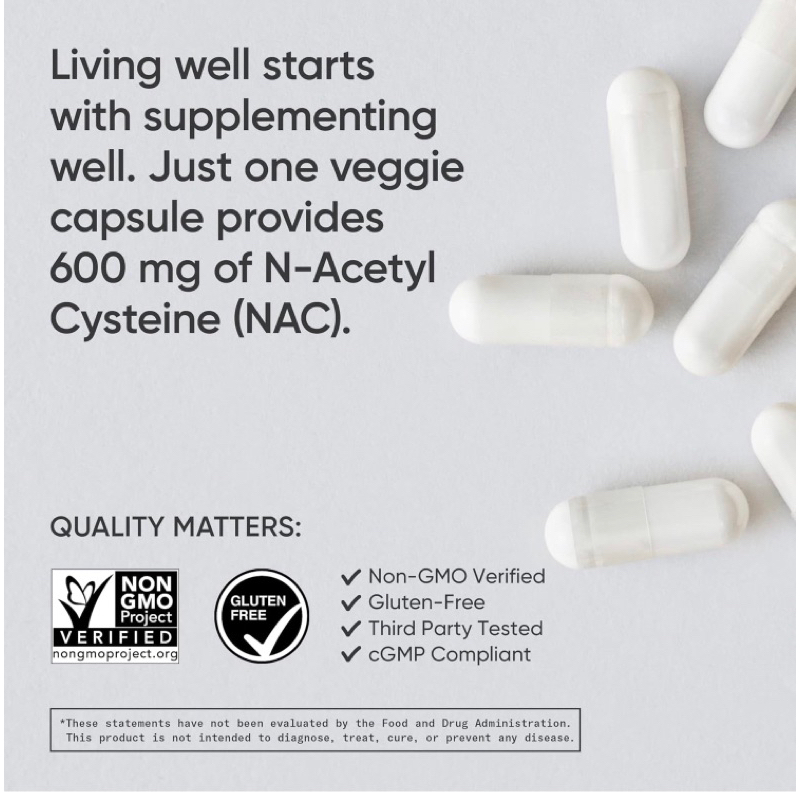 Viên chay giải độc gan, làm sáng da NAC Sports Research 600mg 90v USA