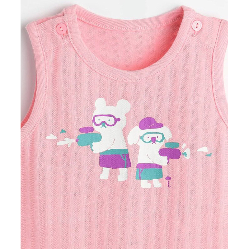 - Bộ mix Moimoln áo hồng quần caro nâu