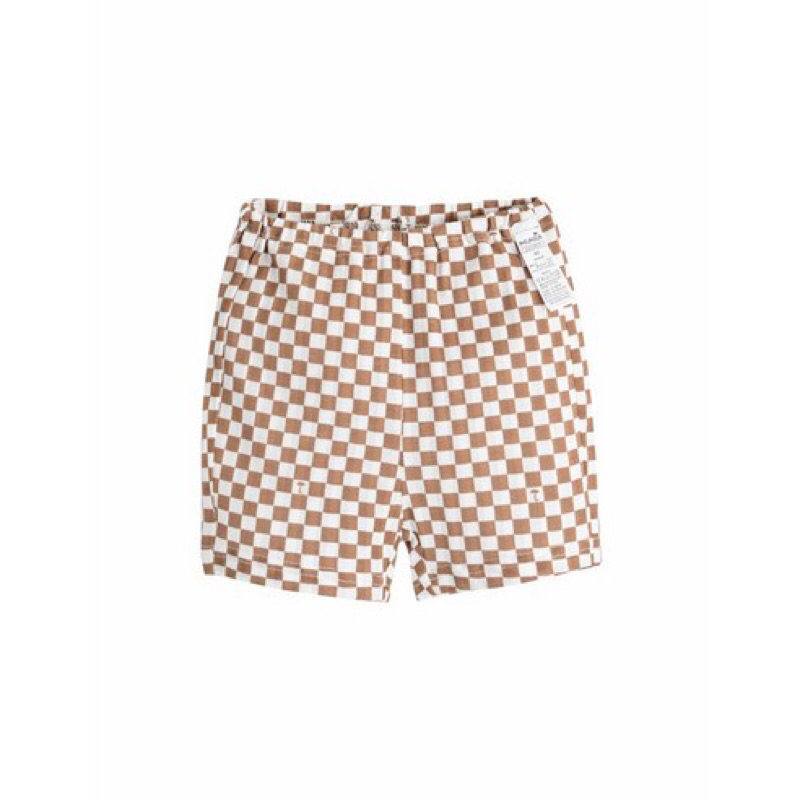 - Bộ mix Moimoln áo hồng quần caro nâu