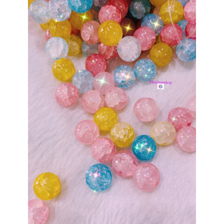 Viên đá pha lê tuyết nhiều màu xâu vòng handmade 10li