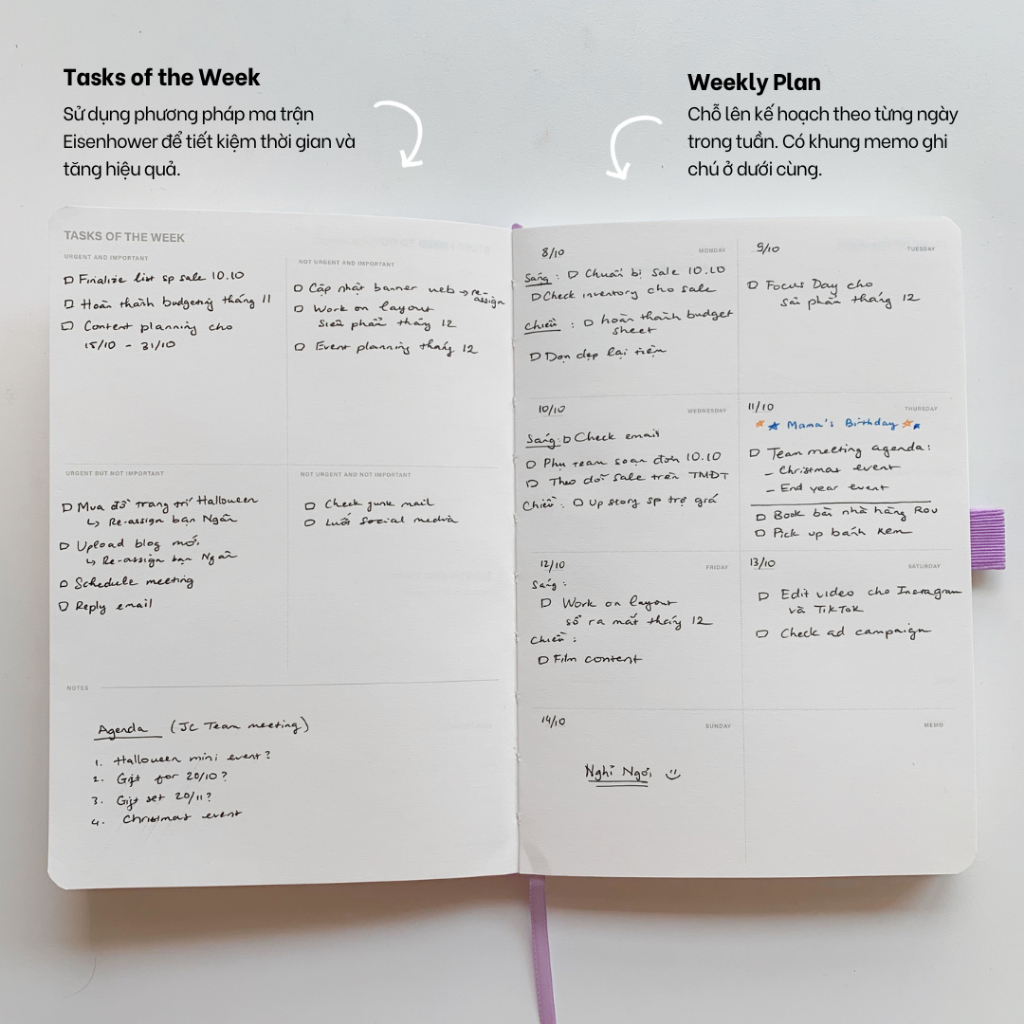 Sổ Tay Lên Kế Hoạch 2024 The Essential Planner | Sổ Planner Cao Cấp Không Ghi Sẵn Ngày