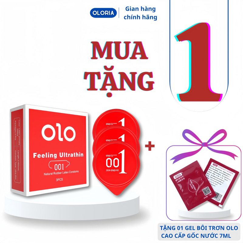 Bao cao su siêu mỏng 001, bcs truyền nhiệt, kéo dài thời gian, nhiều gel bôi trơn hộp 3 bao