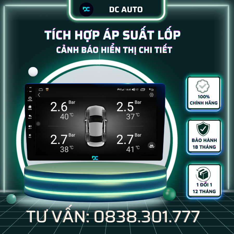 Màn Hình Android Ô TÔ DC M1 PLUS Ram 4GB, Rom 64GB Chip 8 Nhân Liền Camera 360 siêu mượt