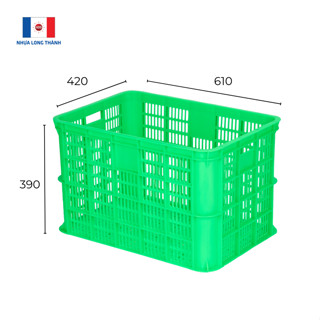 Sóng hở Nhựa Long Thành HS005-SH L610 x W420 x H390 ± 10mm