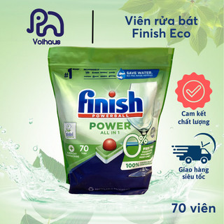 Viên Rửa Bát Finish All In 1 Max Eco 70 Viên 0% 10 Chức Năng