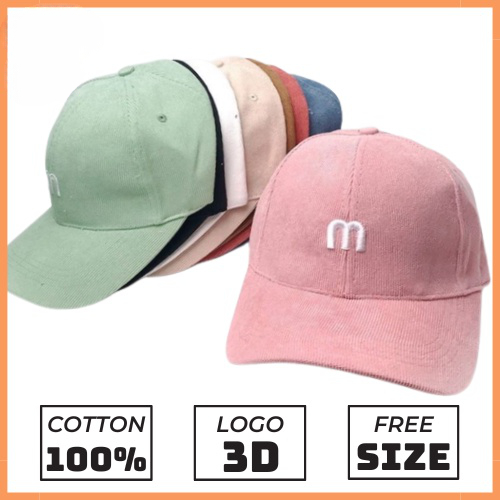 Mũ lưỡi trai ❤️ Nón kết nhung thêu chữ M form unisex nam nữ