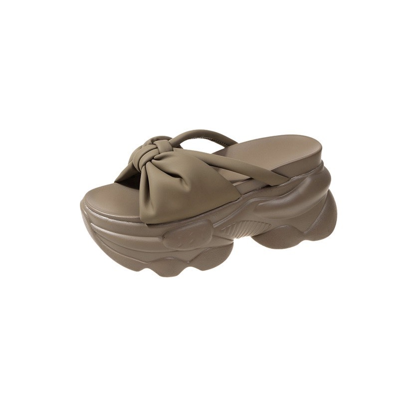 Dép Sandal Đế Xuồng 8 phân Thắt Nơ Thiết kế Mới Thời Trang 2023