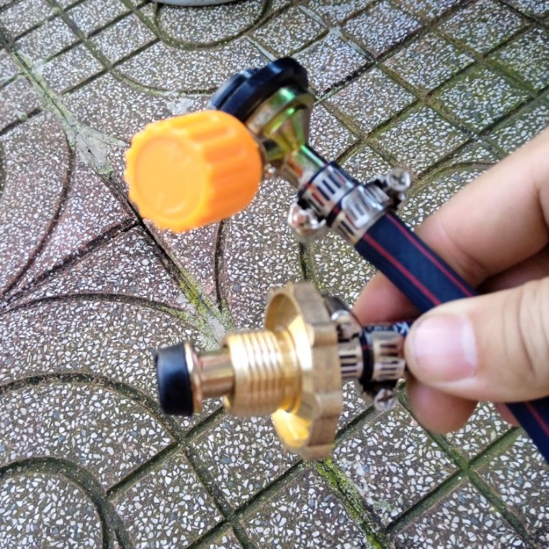 Dây Nạp Gas Bình Mini Phổ Thông Đầu Nối Dạng Cài Khóa Tặng 2 Cái Ron Van Mini Dây Sạc Gas Mini Đuôi Cài Khóa