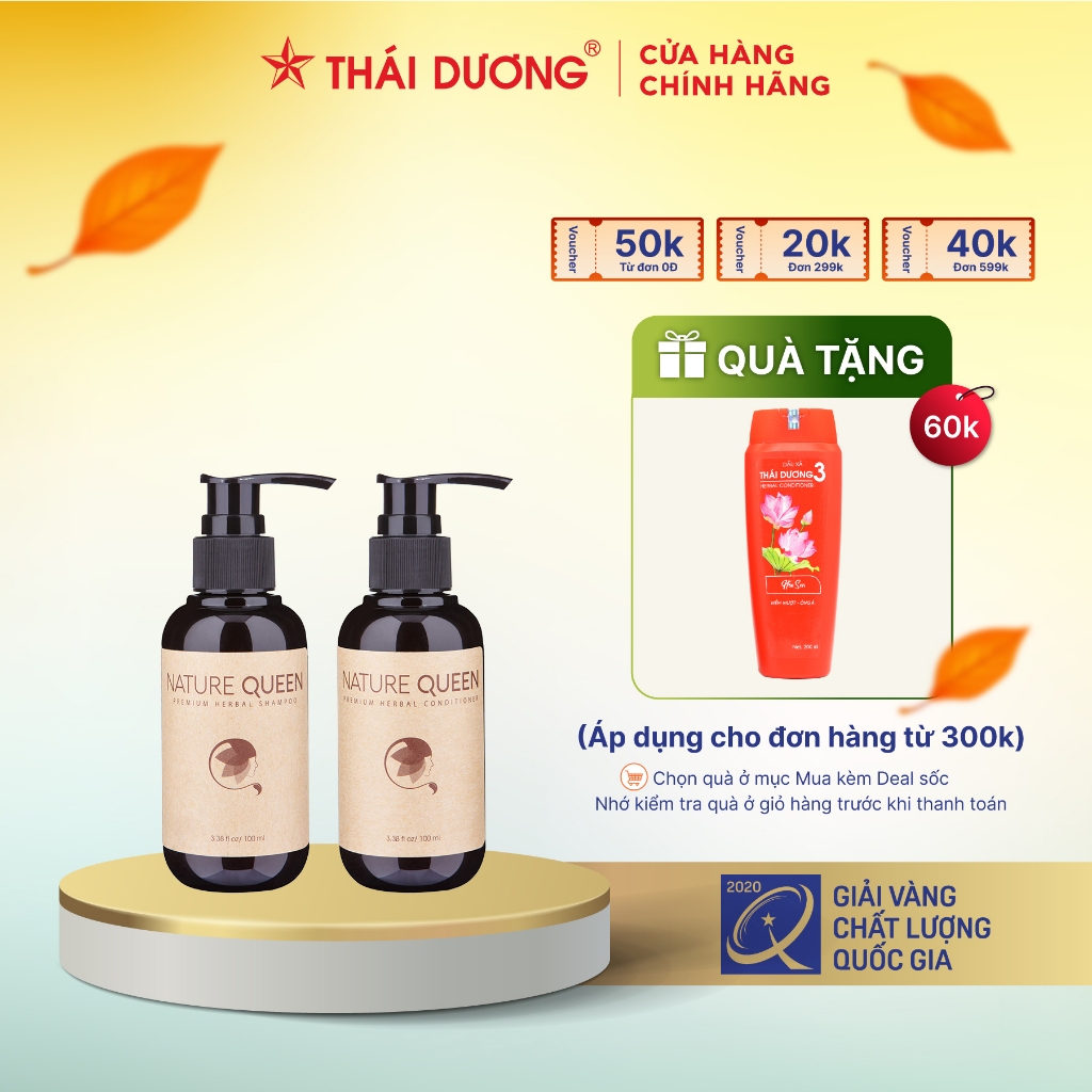 Bộ dầu gội và dầu xả cao cấp Nature Queen 100ml, 480ml - Sao Thái Dương