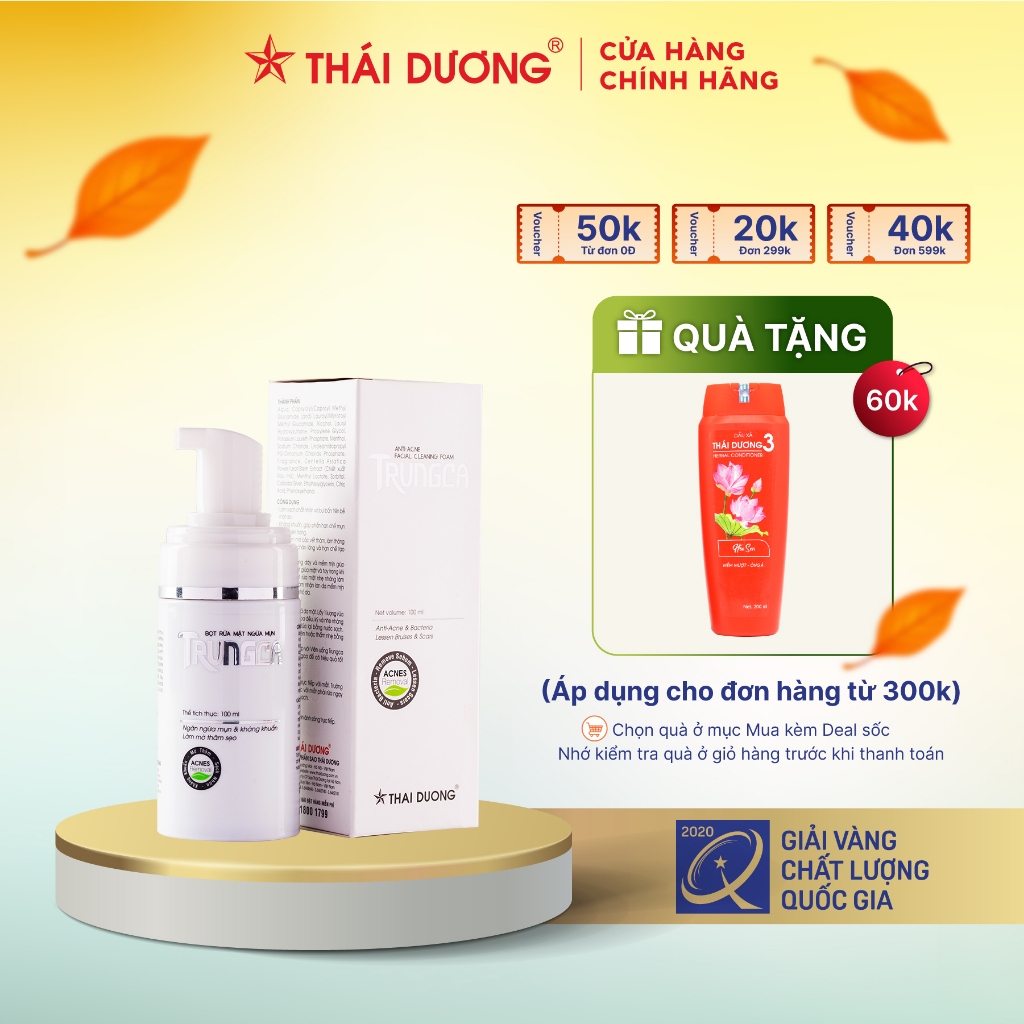 Sữa rửa mặt tạo bọt ngừa mụn TrungCa 100g -  Sao Thái Dương