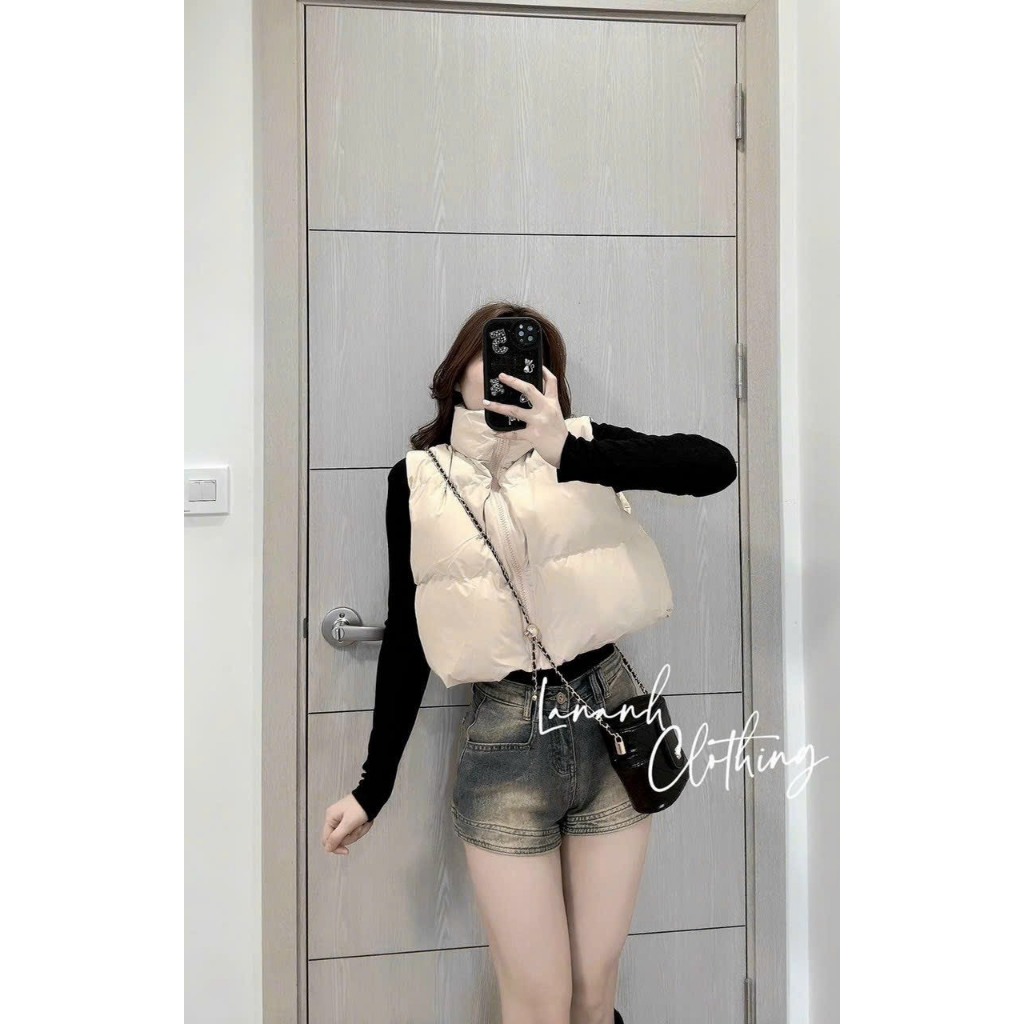 Áo khoác phao nữ gile cổ đứng, áo khoác mùa đông thời trang 10 | BigBuy360 - bigbuy360.vn