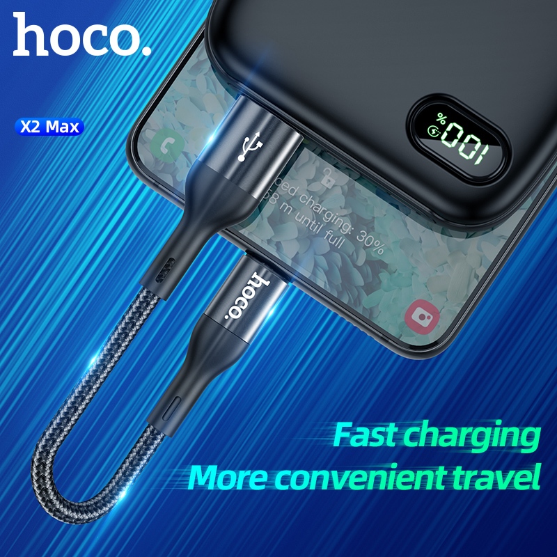 Cáp sạc ngắn và truyền data Hoco X2 Max cổng LN / Type-C / Micro-USB QC3.0, max 3A, dài 25cm - HÃNG PHÂN PHỐI