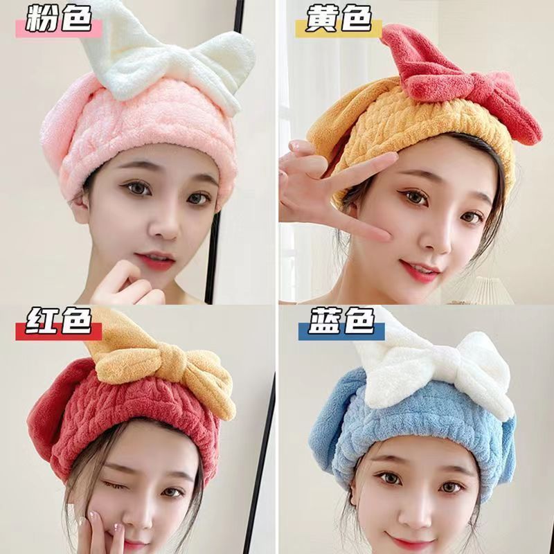 Mũ Ủ Tóc Khô Có Nơ Siêu Cute Cho Bạn Gái