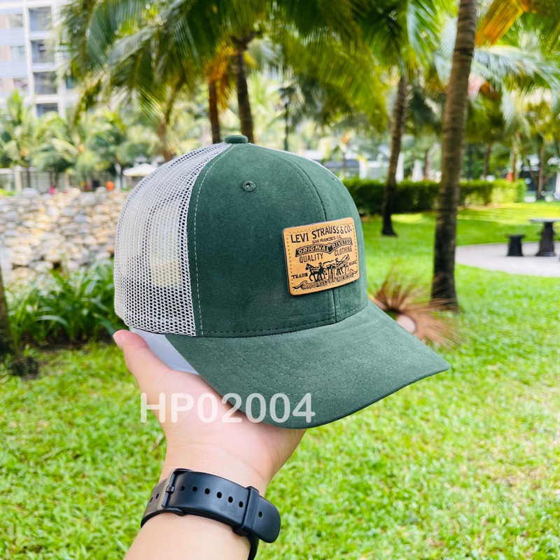 Nón kết Mũ lưỡi trai lưới kaki Cotton nhung Mesh Cap LV nam nữ thoáng khí màu đen HP02003