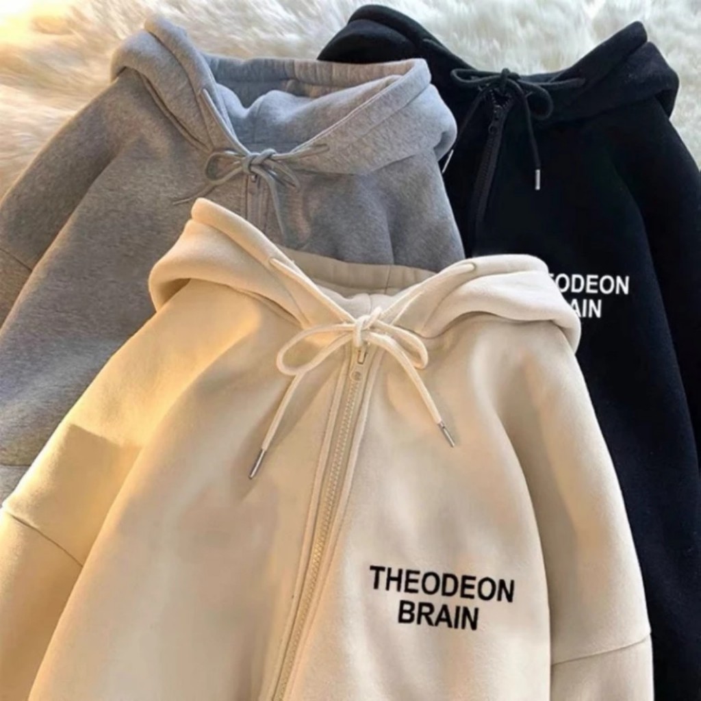 Áo Khoác Nỉ, Áo Hoodie Zip THEODEON BRAIN Form Rộng  Nỉ Bông Cao Cấp