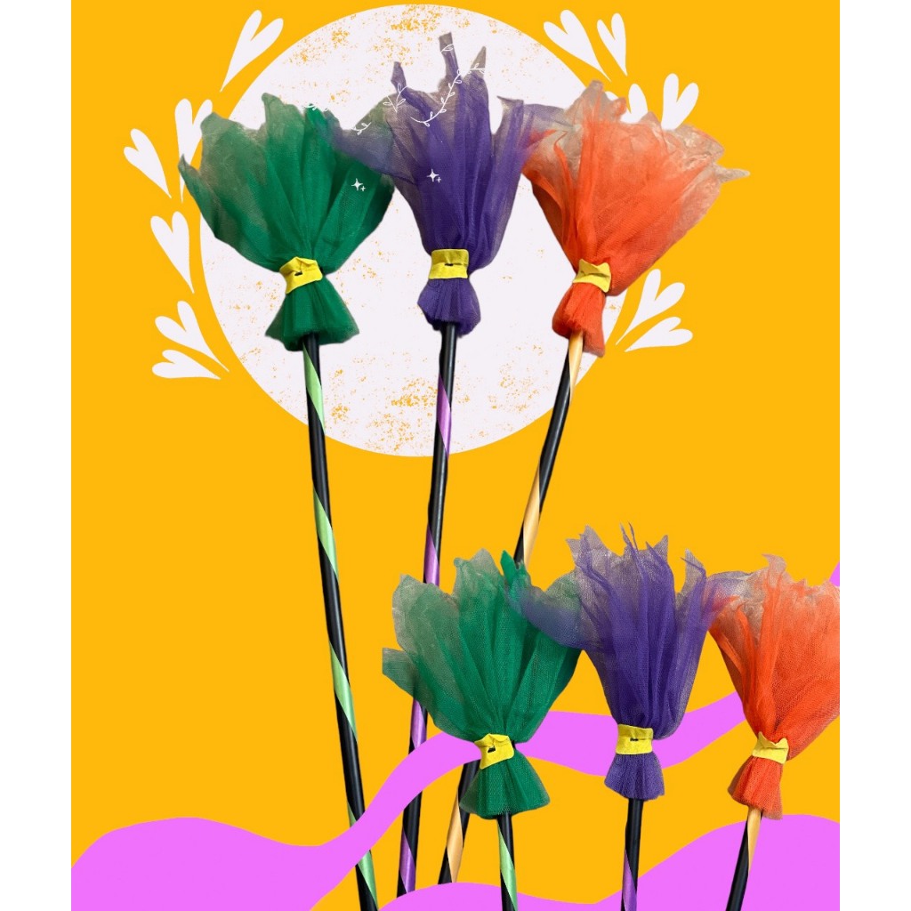 HM0615 - Chổi Phù Thủy Màu Tím Cho Bé