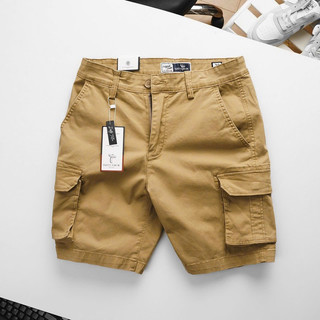 Quần short kaki nam túi hộp chính hãng, vải cotton pha thun co giãn nhẹ, form quần regular mặc khá thoải mái