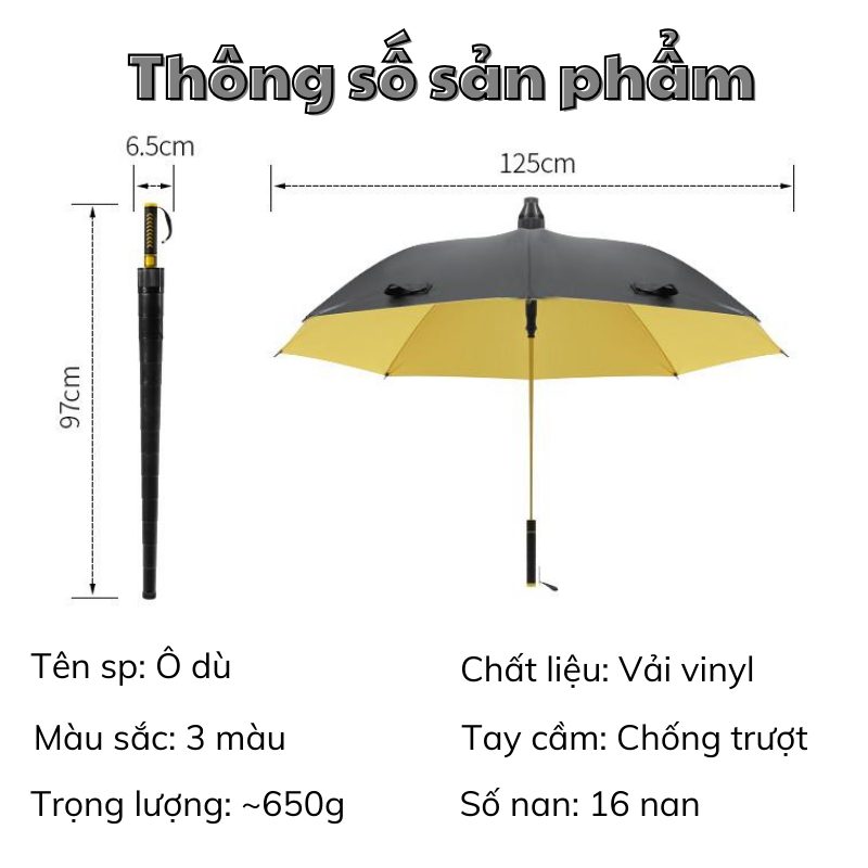 Ô Che Mưa Domino Siêu Lớn Dù Đi Nắng 16 Nan Chất Vải Cao Cấp