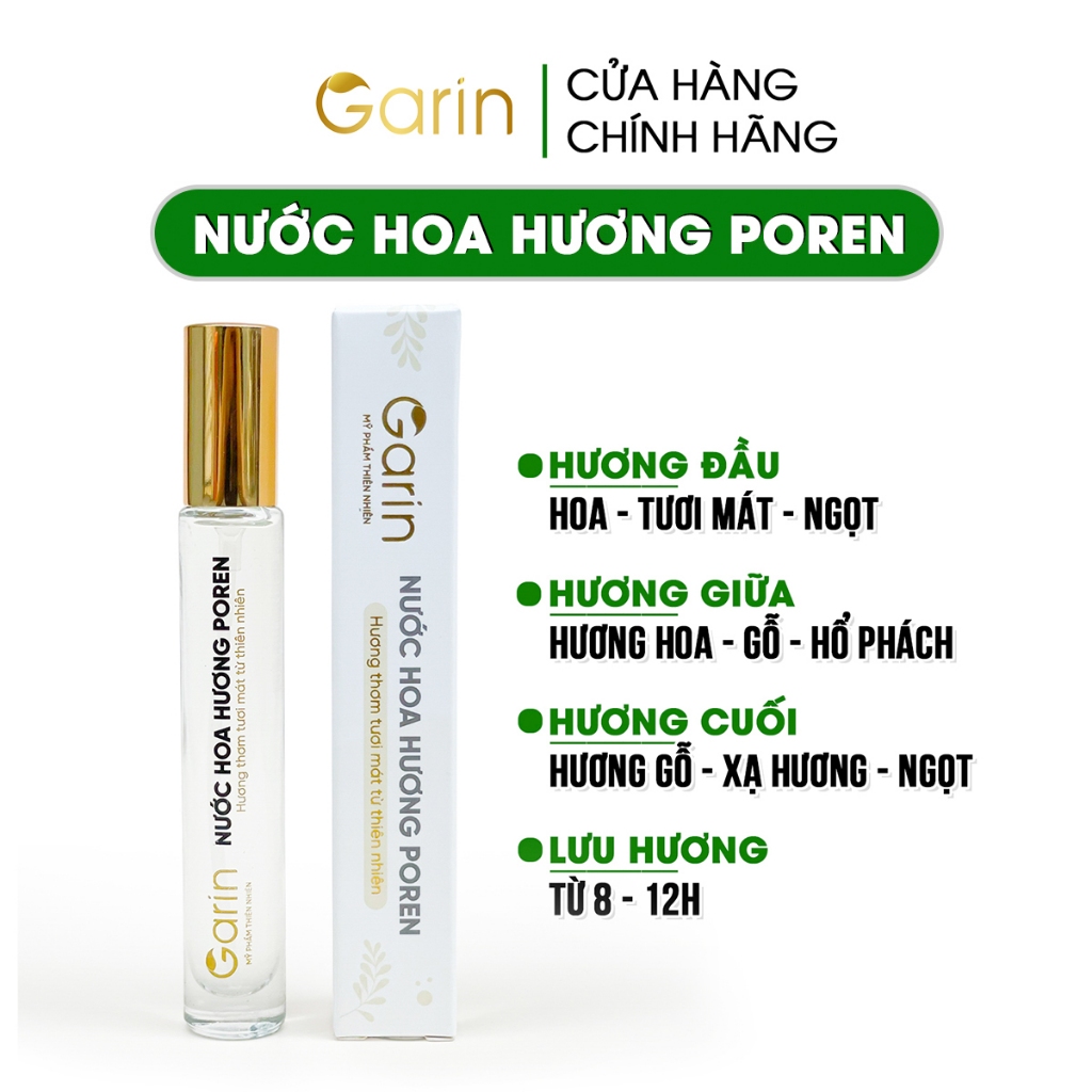 Nước hoa xịt thơm body mist toàn thân hương poren Garin 10ml cho nam nữ giữ mùi lâu