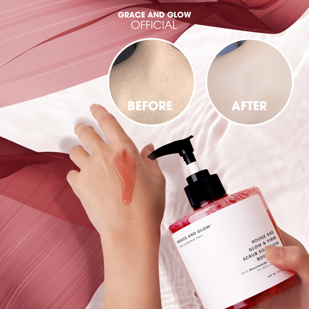 Sữa tắm tẩy tế bào chết scrub Grace and Glow Rouge 540 Scrub Solution body wash 400ml 5921-03