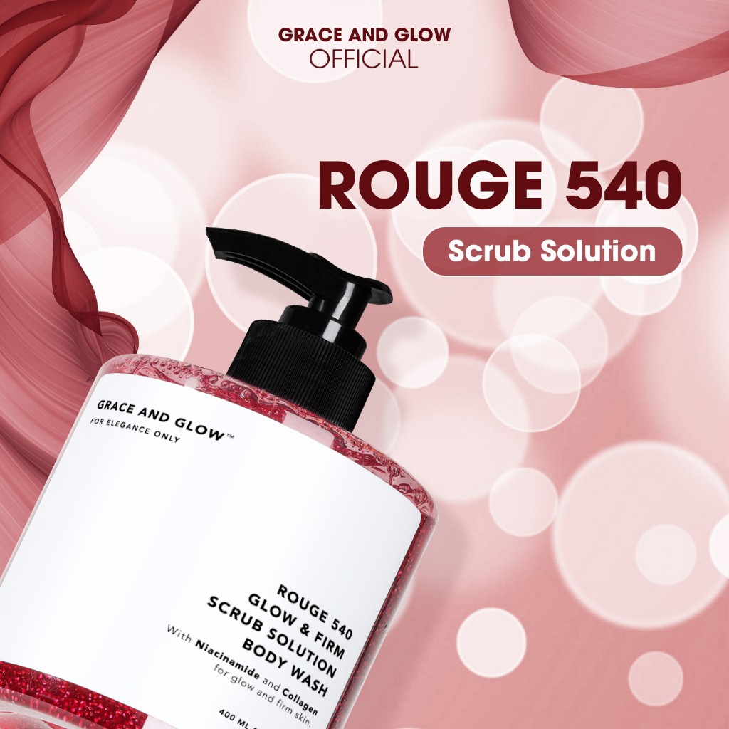 Sữa tắm tẩy tế bào chết scrub Grace and Glow Rouge 540 Scrub Solution body wash 400ml 5921-03
