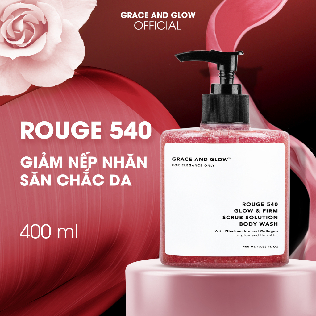 Sữa tắm tẩy tế bào chết scrub Grace and Glow Rouge 540 Scrub Solution body wash 400ml 5921-03