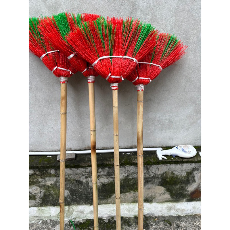 Chổi chiếu quét sân, chổi nhựa quét sân siêu bền cán dài 1,2 mét (tặng kèm thêm 1 cán chổi bằng gỗ)