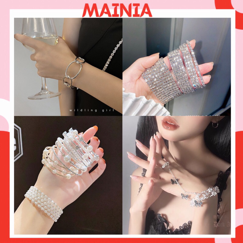 Lắc Tay Vòng Tay Đính Đá Đơn Giản Sang Trọng Đi Tiệc Đám Cưới Sinh Nhật Mainia Shop