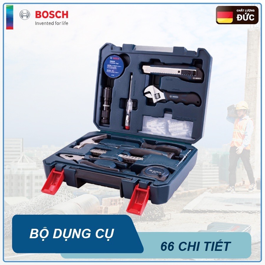 Bộ dụng cụ đa chức năng của Bosch 66 chi tiết chính hãng bảo hành 12 tháng