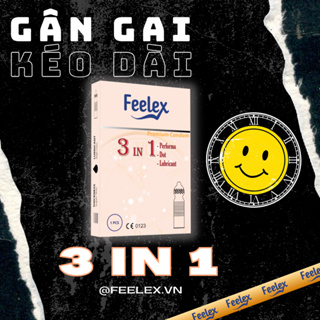 Bao cao su 3in1 Feelex gân gai, nhiều gel bôi trơn