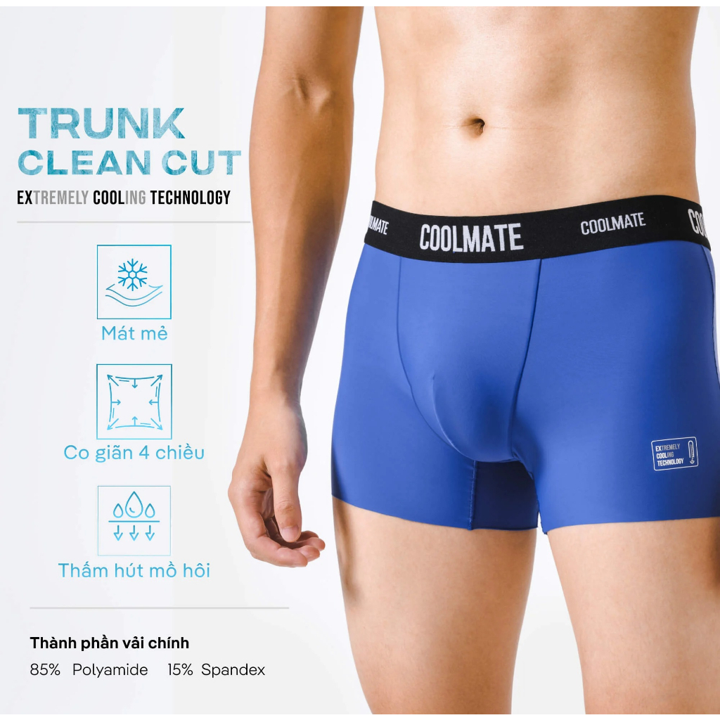 Quần lót Trunk Excool Clean Cut co giãn siêu thấm hút - Thương hiệu Coolmate