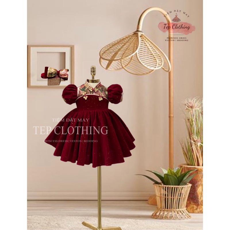 𝐎𝐑𝐋𝐀 Đầm Công Chúa Nhung Nhũ Cao Cấp Cho Bé By Tep Clothing- Hình Thật