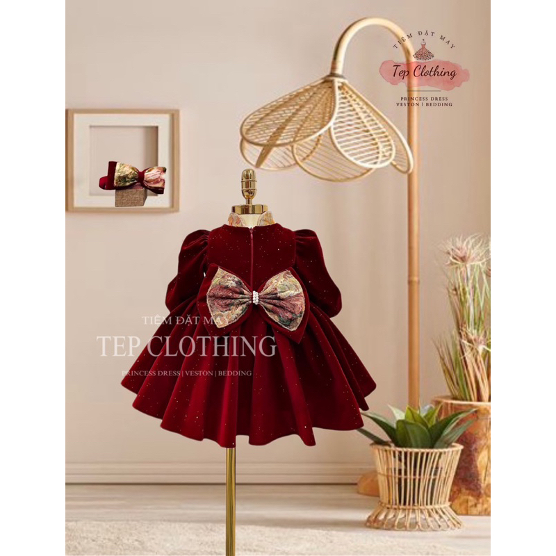 𝐎𝐑𝐋𝐀 Đầm Công Chúa Nhung Nhũ Cao Cấp Cho Bé By Tep Clothing- Hình Thật