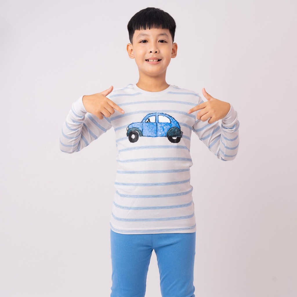 Đồ bộ quần áo dài tay dáng ôm cotton mùa thu đông cho bé trai Unifriend Hàn Quốc U2022-16. Size 3, 4, 5, 6, 7, 8 tuổi