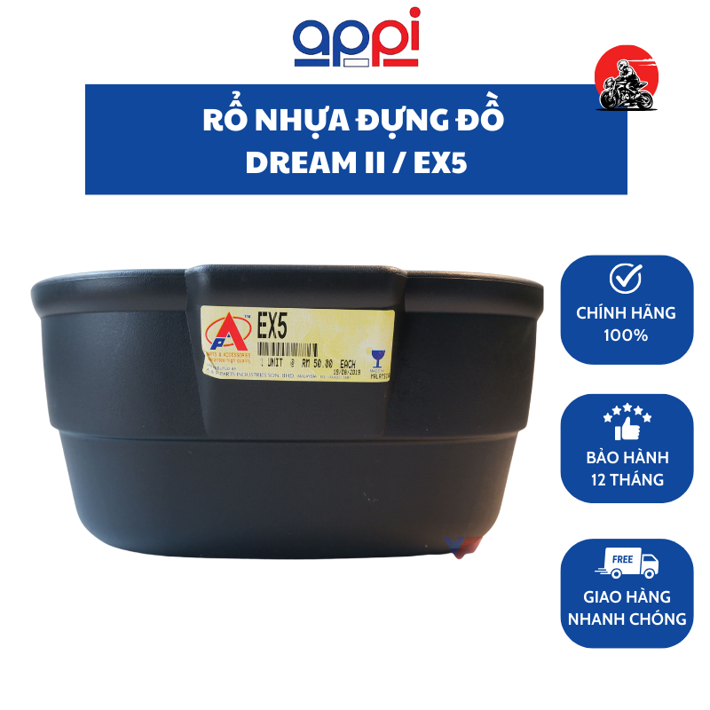 Rổ xe đựng đồ cho Honda Dream II/ V2-EX5 /chính hãng Appi