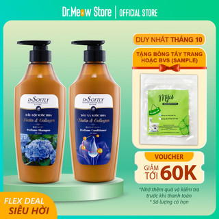  Dầu gội - xả Biotin & Collagen hương nước hoa  DrSoftly 500ml - Sạch Gàu - Giữ ẩm vượt trội