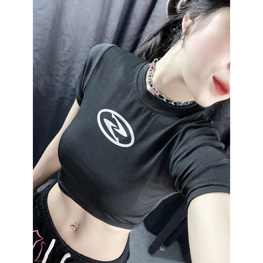 Áo thun tăm croptop chữ S