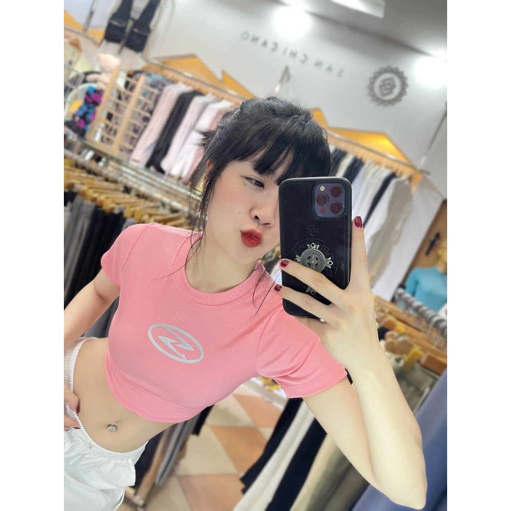Áo thun tăm croptop chữ S
