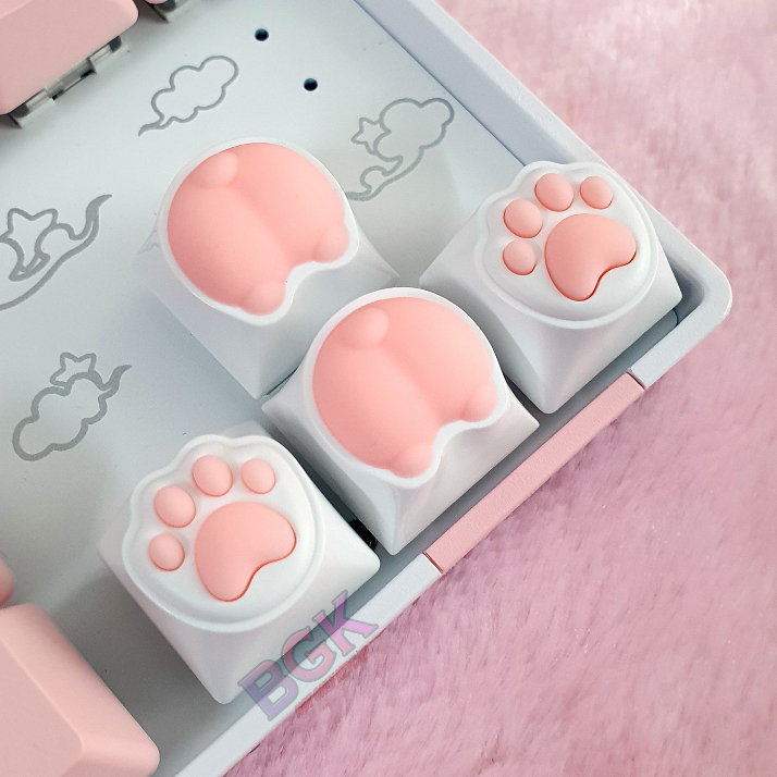 Keycap Artisan Lẻ Chân Và Mông Mèo Cute Siêu Dễ Thương, Chất Liệu Silicone Mềm Mại