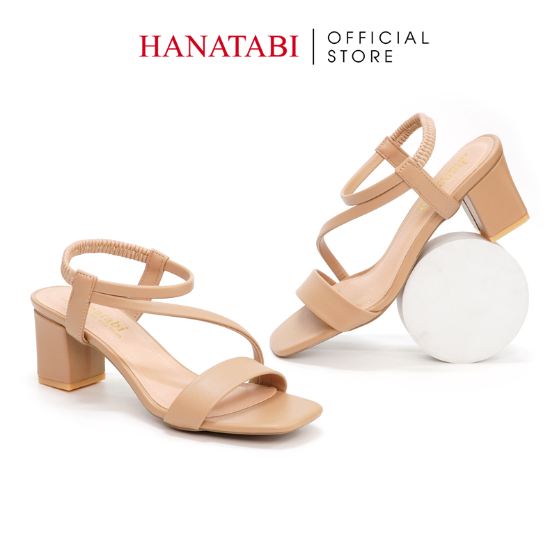 Sandal Nữ Hanatabi Quai Ngang Mũi Vuông Gót Cao 5cm Hậu Thun Đế TA Cao Cấp Chống Trơn Trượt Mã HNSDT5F775