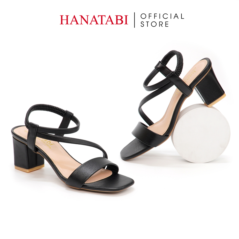 Sandal Nữ Hanatabi Quai Ngang Mũi Vuông Gót Cao 5cm Hậu Thun Đế TA Cao Cấp Chống Trơn Trượt Mã HNSDT5F775