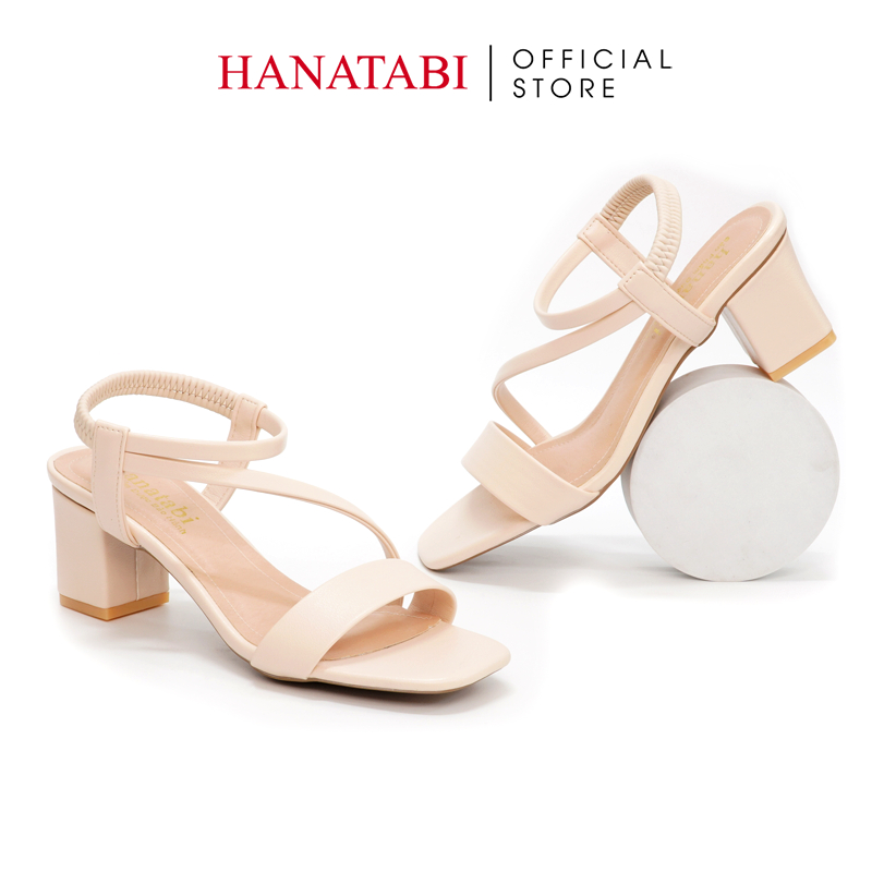 Sandal Nữ Hanatabi Quai Ngang Mũi Vuông Gót Cao 5cm Hậu Thun Đế TA Cao Cấp Chống Trơn Trượt Mã HNSDT5F775