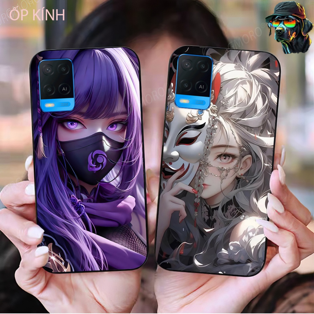 Ốp điện thoại mặt kính oppo a54 4g in hình game thủ anime đẹp