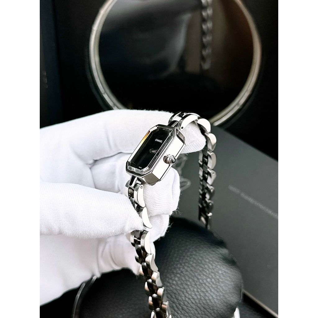 Đồng hồ nữ Ch@n€l H0451 Womens Black Stainless Steel Watches, size20x26mm, fullbox, Luxury diamond watch